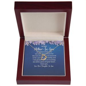To My Mother-in-Law I Promise to Love Your Son Delicate Heart Necklace